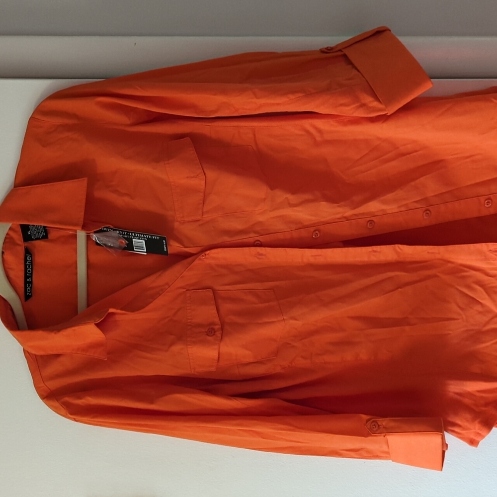 Zac & Rachel Ultimate Fit Blouse XL Orange